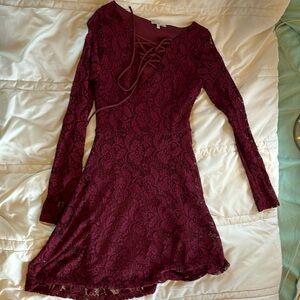 Maroon Laced Dress